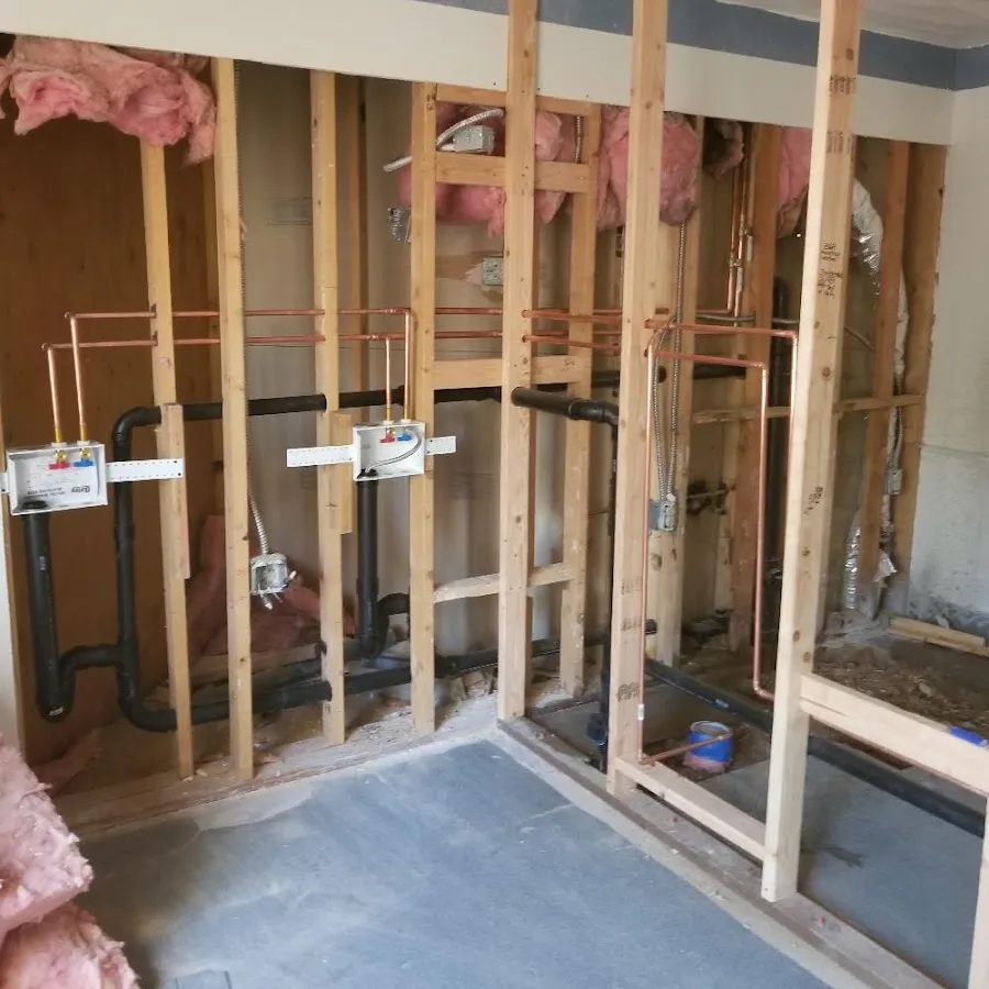 Copper pipe rough-in and plumbing installation in Henderson